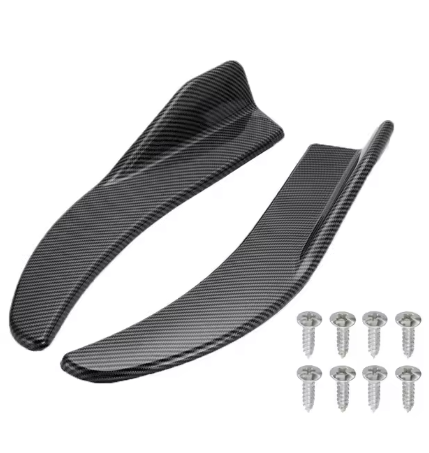 Universal Carbon Fiber Front & Rear Bumper Lip Spoiler Kit | Anti-Collision Side Skirt Splitter | Fits BMW, Mercedes-Benz, Toyota, Audi, Volkswagen